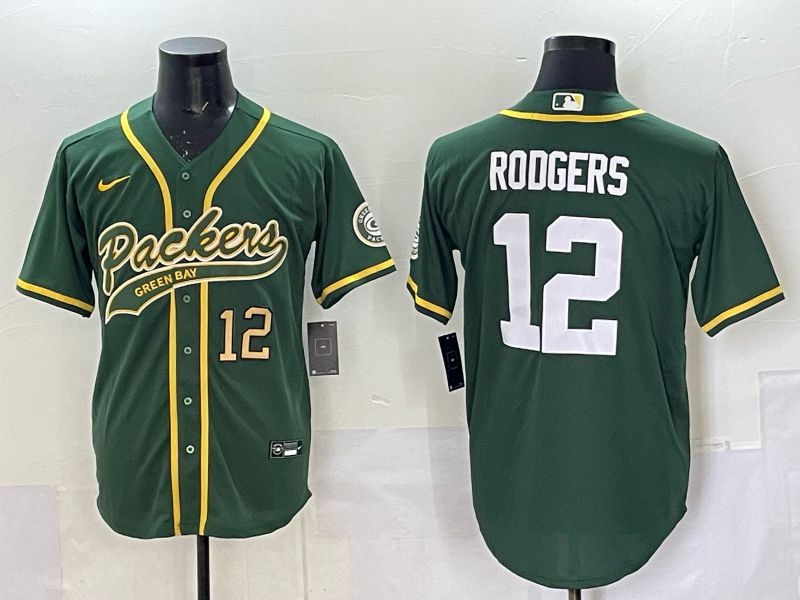 Men 2025 Nike Green Bay Packers #12 Rodgers Green Joint Name  Limited NFL Jersey style 043->green bay packers->NFL Jersey